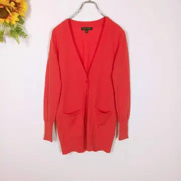 BANANA REPUBLIC 울 가디건 XS 오렌지 심플