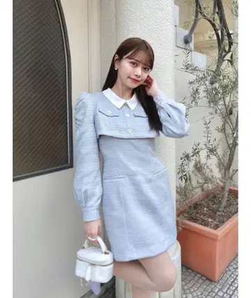 트위드 도킹 미니 원피스