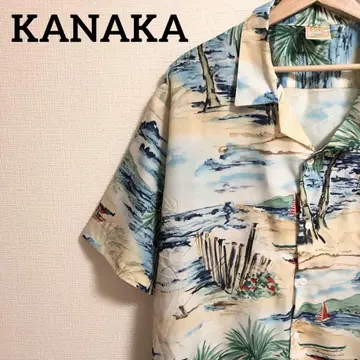 KANAKA 알로하 셔츠 블루 계열 XL~2XL 비치 남성용
