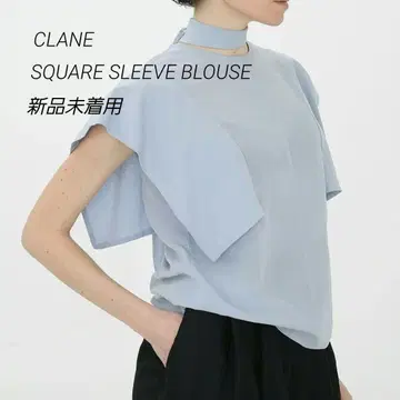 클레인 스퀘어 소매 블라우스 블루