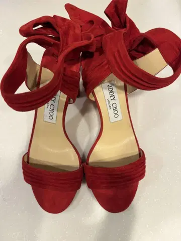 JIMMY CHOO 빨간색 스웨이드 샌들