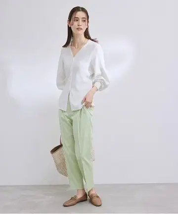 294y*새상품급 로페 ROPE 아제 짜임 볼륨 슬리브 가디건