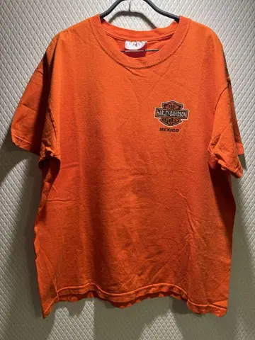 80년대 USA제 HARLEY-DAVIDSON 오렌지 티셔츠