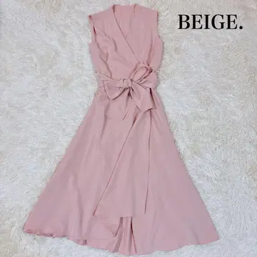 컨디션 최상 BEIGE. 카슈쿨 랩 원피스 롱 리본 최근 M