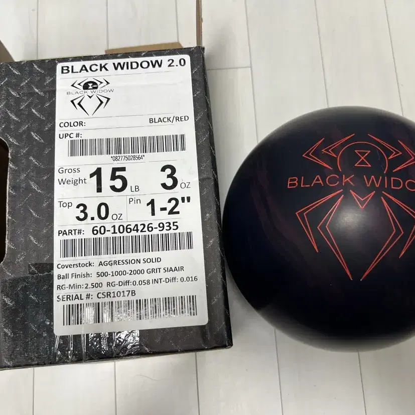 New Ball) Widow Orange Urethane Bowling Ball 15 lbs on