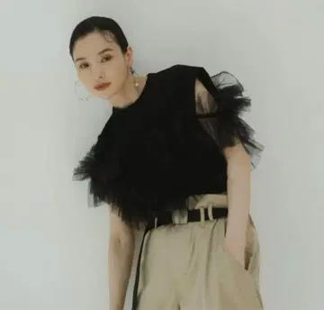 knuth marf 도킹 얇은 명주 그물 탑 블랙
