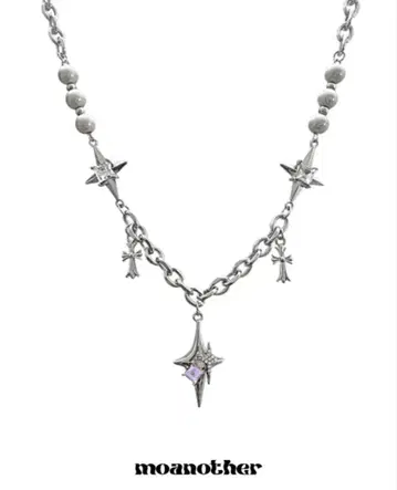 [Surgical Steel] 펄 크로스 큐빅 목걸이