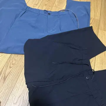 REFLACX 스트레치 와이드 팬츠 블루 블랙 세트 269568
