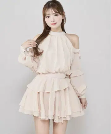 Darich 볼륨 쉬폰 미니 원피스