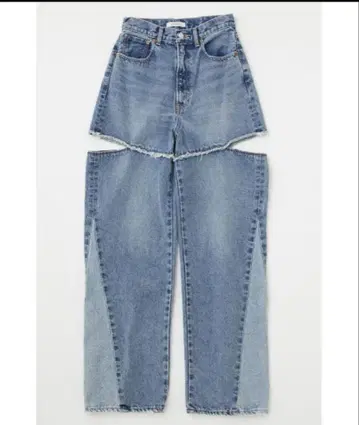 미사용 새상품 moussy CUT OUT WIDE STRAIGHT