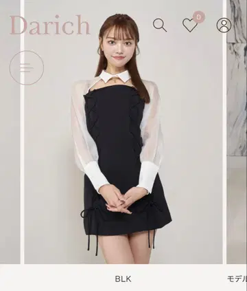 Darich 프론트 레이스업 미니 원피스