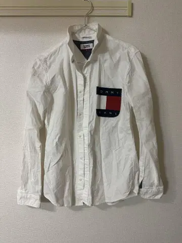 TOMMY JEANS 화이트 긴팔 셔츠 S