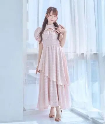 rosemuse 로제뮤즈 자카드 체크 드레스 핑크