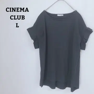 시네마 클럽 티셔츠 프릴 소매 스트레치 얇은 소재 오피카지 반팔 L