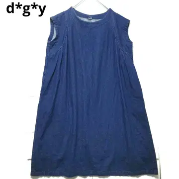 d*g*y 데코 컴퍼니 데님 원피스 롱 마 혼방 루즈핏 블루