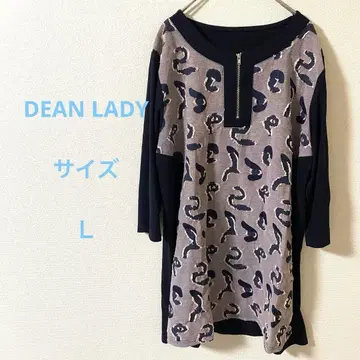 DEAN LADY 애니멀 프린트 반소매 티셔츠