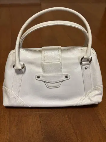 와코 새상품급 화이트 가죽 핸드백