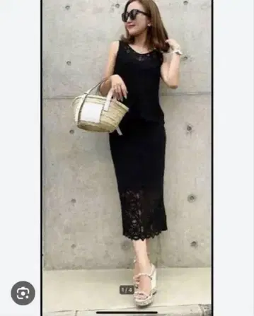 sheller 셰리에 레이스 타이트 스커트 블랙