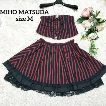 MIHO MATSUDA 미호 마츠다 코르셋&스커트 스트라이프 셋업