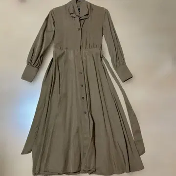 올리브색 긴팔 셔츠 원피스