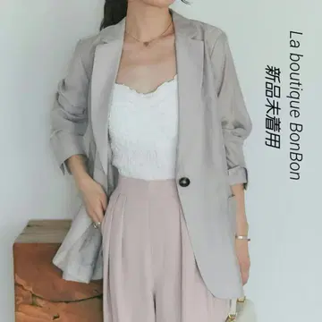 러브틱 모자 꽁지 레이온 린넨 시어 슬라브 자켓