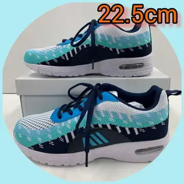 22.5cm 새상품 여성 신발 초경량 와이드 에어 스포티 스니커즈 색스