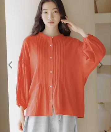 니코앤드 린넨 턱 블라우스 레드 L