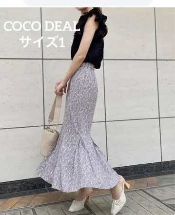COCO DEAL 섀도우 플라워 머메이드 스커트 사이즈 1 라벤더