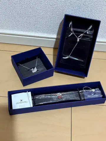 스와로브스키 백조 모티브 목걸이 3개 세트