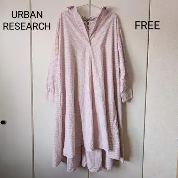 0046 URBAN RESERCH 스트라이프 셔츠 원피스 FREE