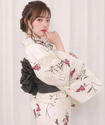 KYOETSU 유카타 여성용 2개 세트(유카타 + 오비)