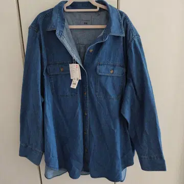 유니클로 데님 오버 사이즈 셔츠 긴팔 2XL