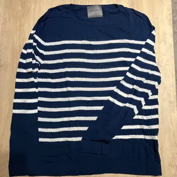 UNITED ARROWS 네이비 스트라이프 썸머 니트