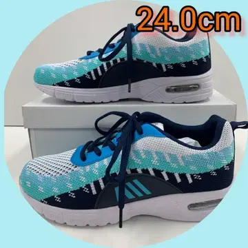 24.0cm 새상품 여성 신발 초경량 와이드 에어 스포티 스니커즈 색스