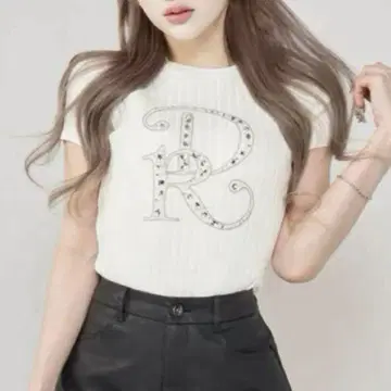 Darich DR 비쥬 리브 니트 탑 화이트