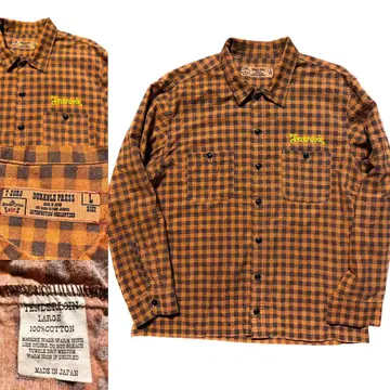 레어! 초기 텐더 로인 체크 플란넬 셔츠 브라운 size L