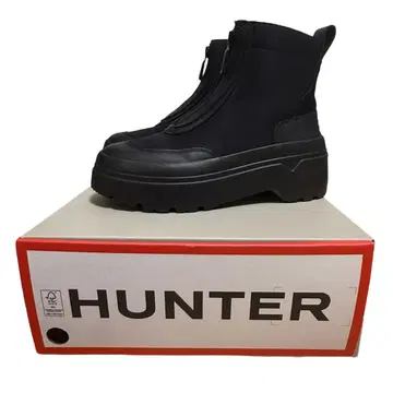 HUNTER 헌터 레인 슈즈 ZIP 숏부츠 블랙