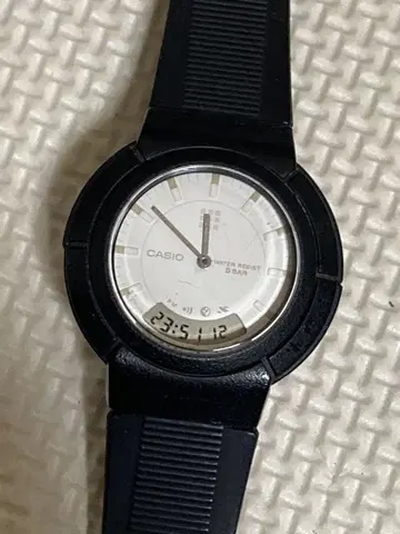 레어? CASIO 아나데지 손목시계 AW-55 화이트 다이얼 작동 상품