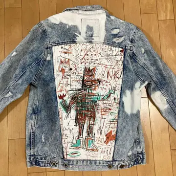 ZARA 자라 바스키아 콜라보 데님 자켓 데미지 가공 긴팔 S