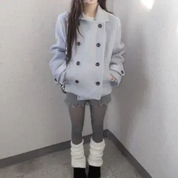 한국 ZELENA 노아 더블 숏코트 sora 스카이블루