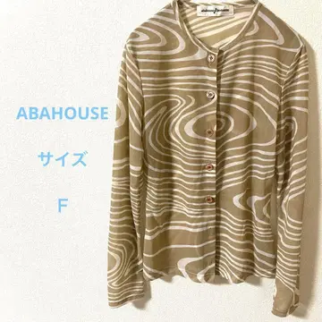 ABAHOUSE 아바하우스 일본제 파도 무늬 긴팔 셔츠 베이지