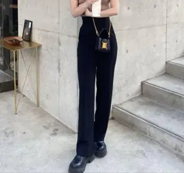 diante PREPPY LOOSE PANTS 블랙