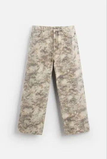 ZARA 대비 프린트 팬츠 M 데님 페인터 팬츠 밀리터리