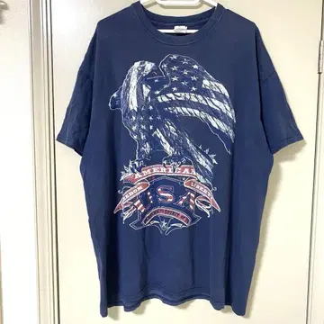 길단 USA 미국 국기 독수리 네이비 남성용 XL 아메카지