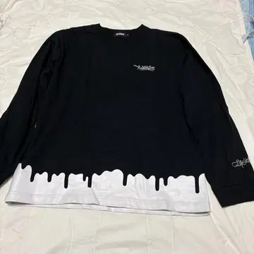 드립 디자인 긴팔 티셔츠 X-LARGE LIXTICK 콜라보