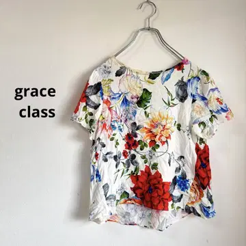 grace class 그레이스 클래스 꽃무늬 반팔 상의 일본제 38
