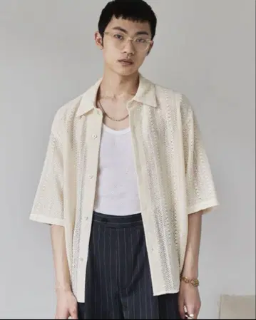 soerte 루즈 하프 슬리브 박스 셔츠 (모듬) 사이즈 2