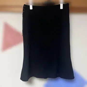마테리아 무릎 기장 블랙 플레어 스커트 허리 평치기 약 35cm 새상품급