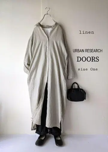 URBAN RESEARCH DOORS 린넨 백 턱 셔츠 원피스