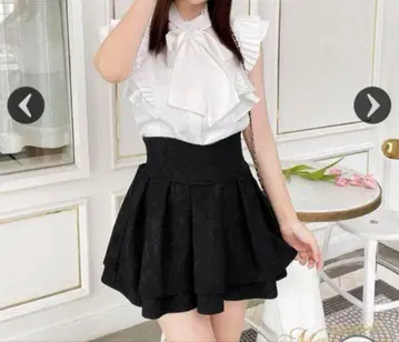 미셸 마카롱 레이스 슬림 레그 스커트 S 블랙